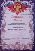 Диплом 3 степени, Районного конкурса "Портфолио молодого специалиста" 2020 год Диплом 3 степени, Районного конкурса "Портфолио молодого специалиста" 2020 год